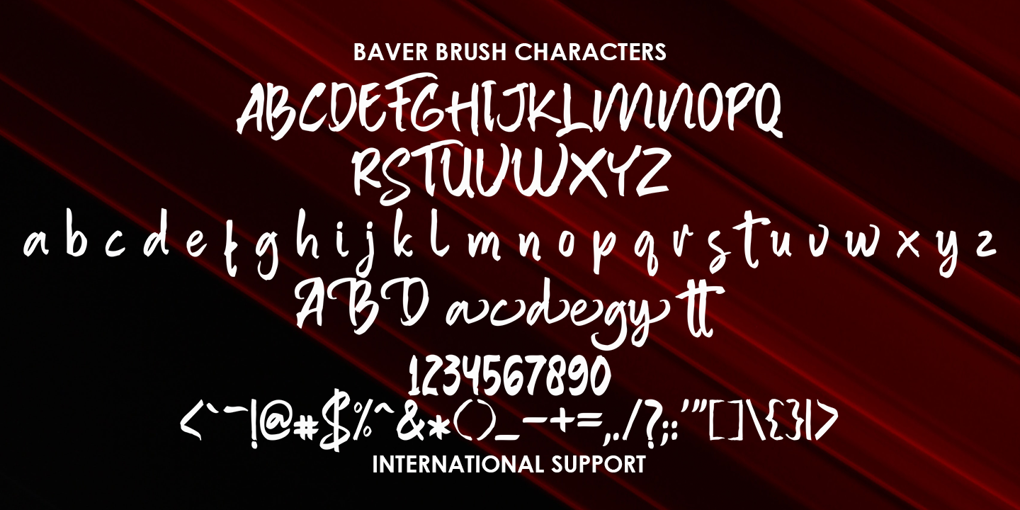 Beispiel einer Baver Brush Regular-Schriftart